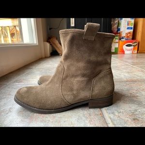 Sole Society suede booties, Natasha. Olive green